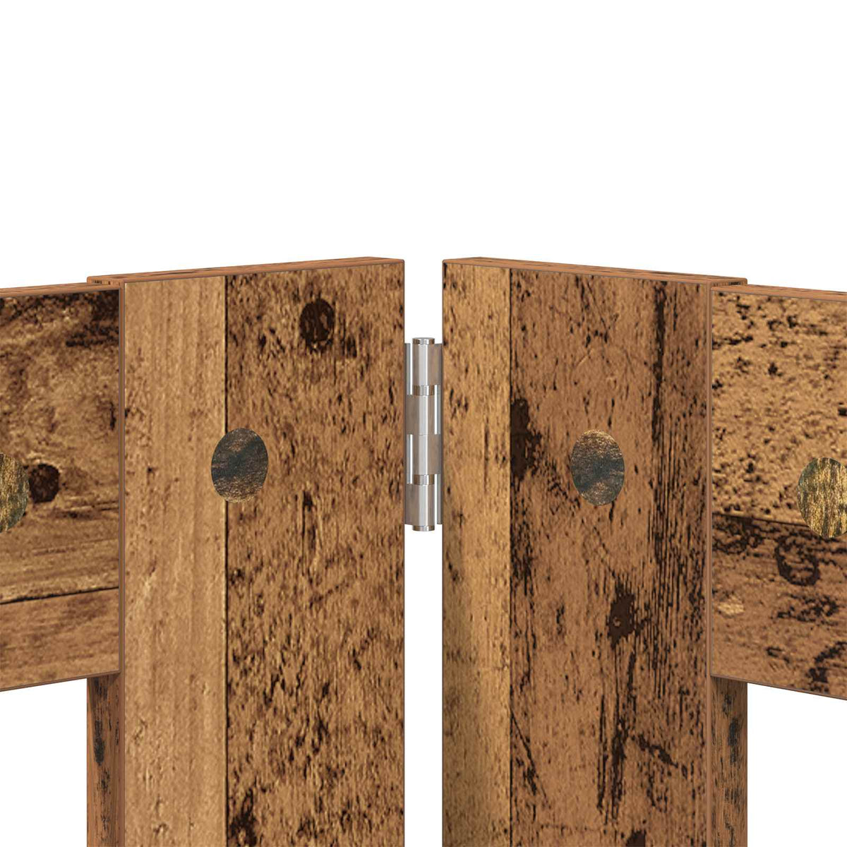 Cancello per cani pieghevole con supporti 6 pz Legno antico