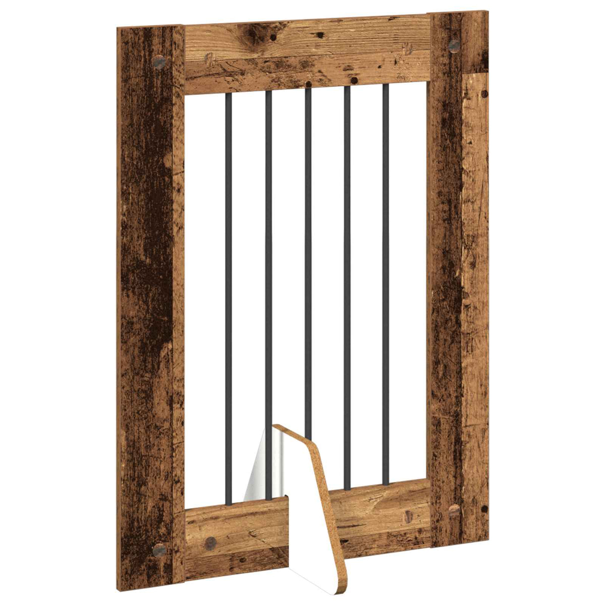 Cancello per cani pieghevole con supporti 6 pz Legno antico