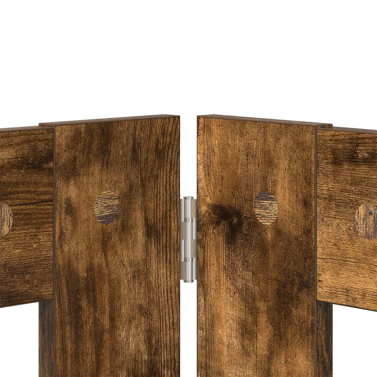 Cancello per cani pieghevole con supporti 2 pz Rovere Fumo
