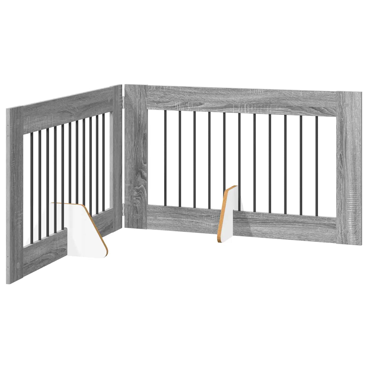 Cancello per cani pieghevole con supporti, 2 pz, 200,5x34x60 cm