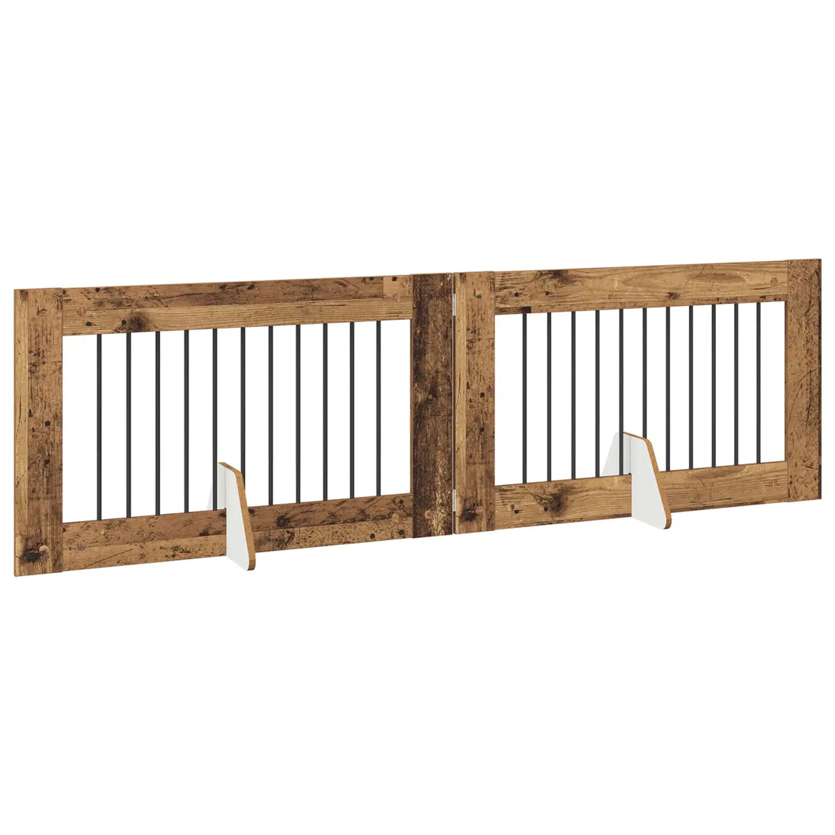 Cancello per cani pieghevole con supporti, 2 pz, 200,5x34x60 cm