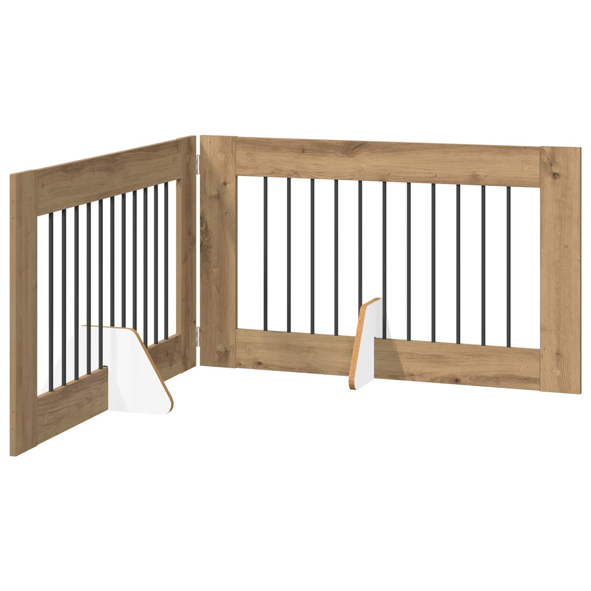 Cancello per cani pieghevole con supporti 2 pz 200,5 cm