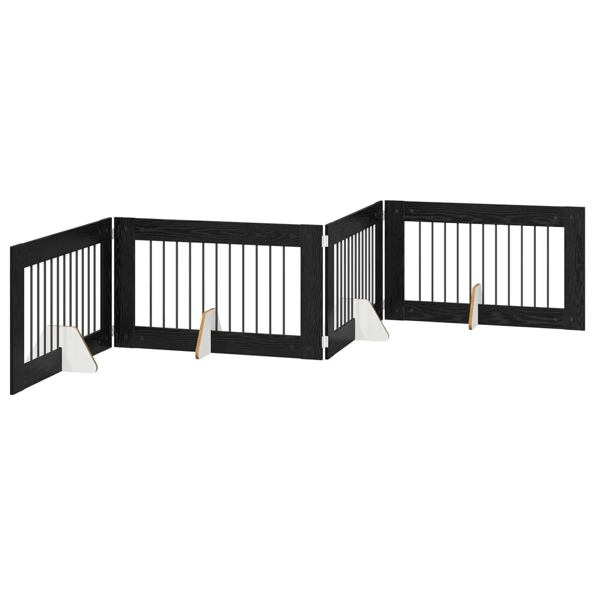 Cancello per cani pieghevole con supporti, 4 pz, 401x34x60 cm