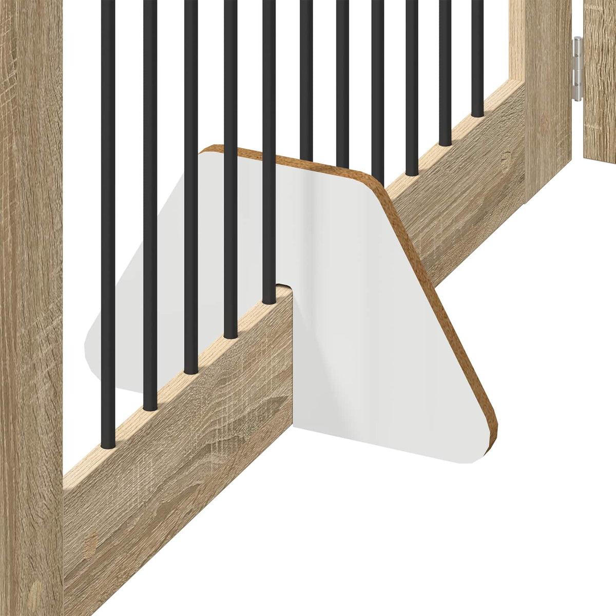 Cancello per cani pieghevole con supporti 4 pz Rovere Sonoma
