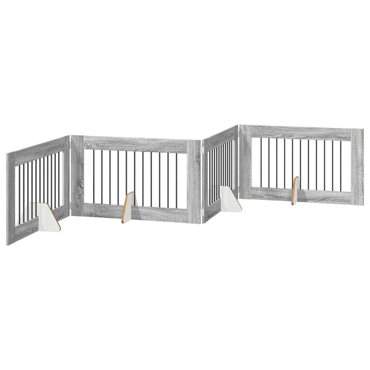 Cancello per cani pieghevole con supporti, 4 pz, 401x34x60 cm