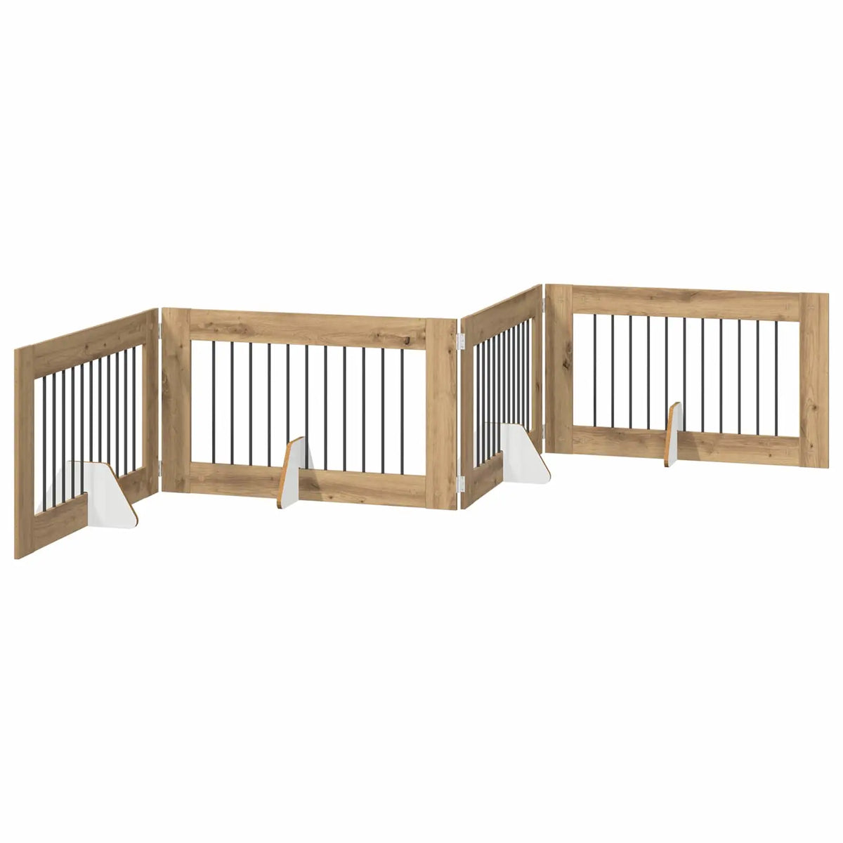 Cancello per cani pieghevole con supporti, 4 pz, 401x34x60 cm