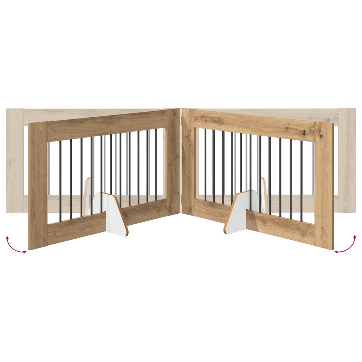 Cancello per cani pieghevole con supporti 6 pz 602 cm