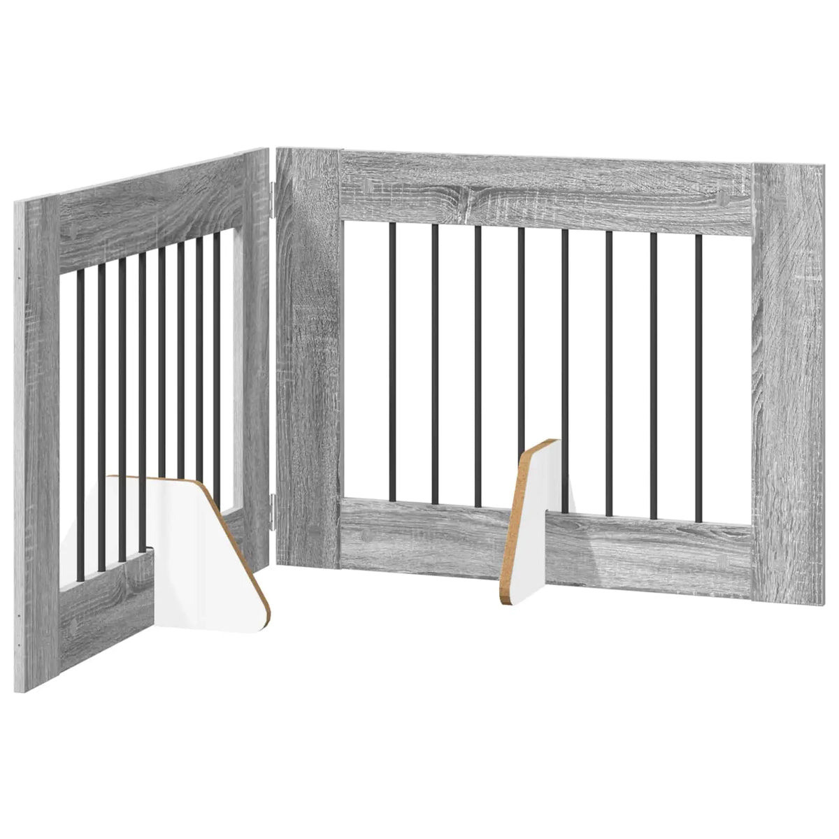 Cancello per cani pieghevole con supporti, 2 pz, 160,5x34x60 cm