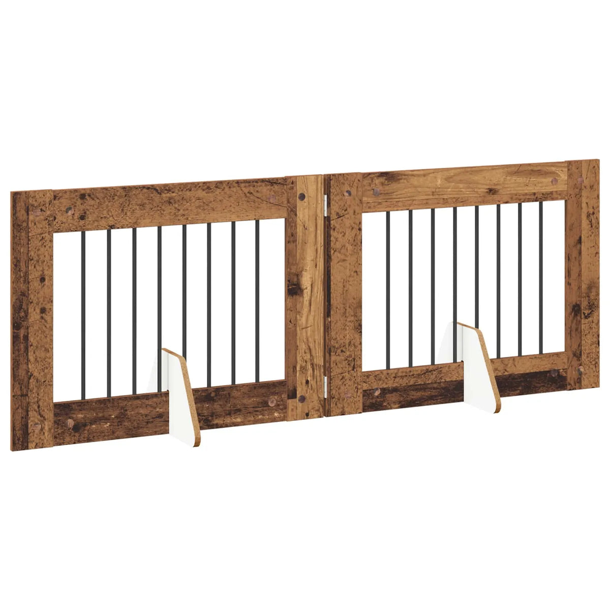 Cancello per cani pieghevole con supporti, 2 pz, 160,5x34x60 cm