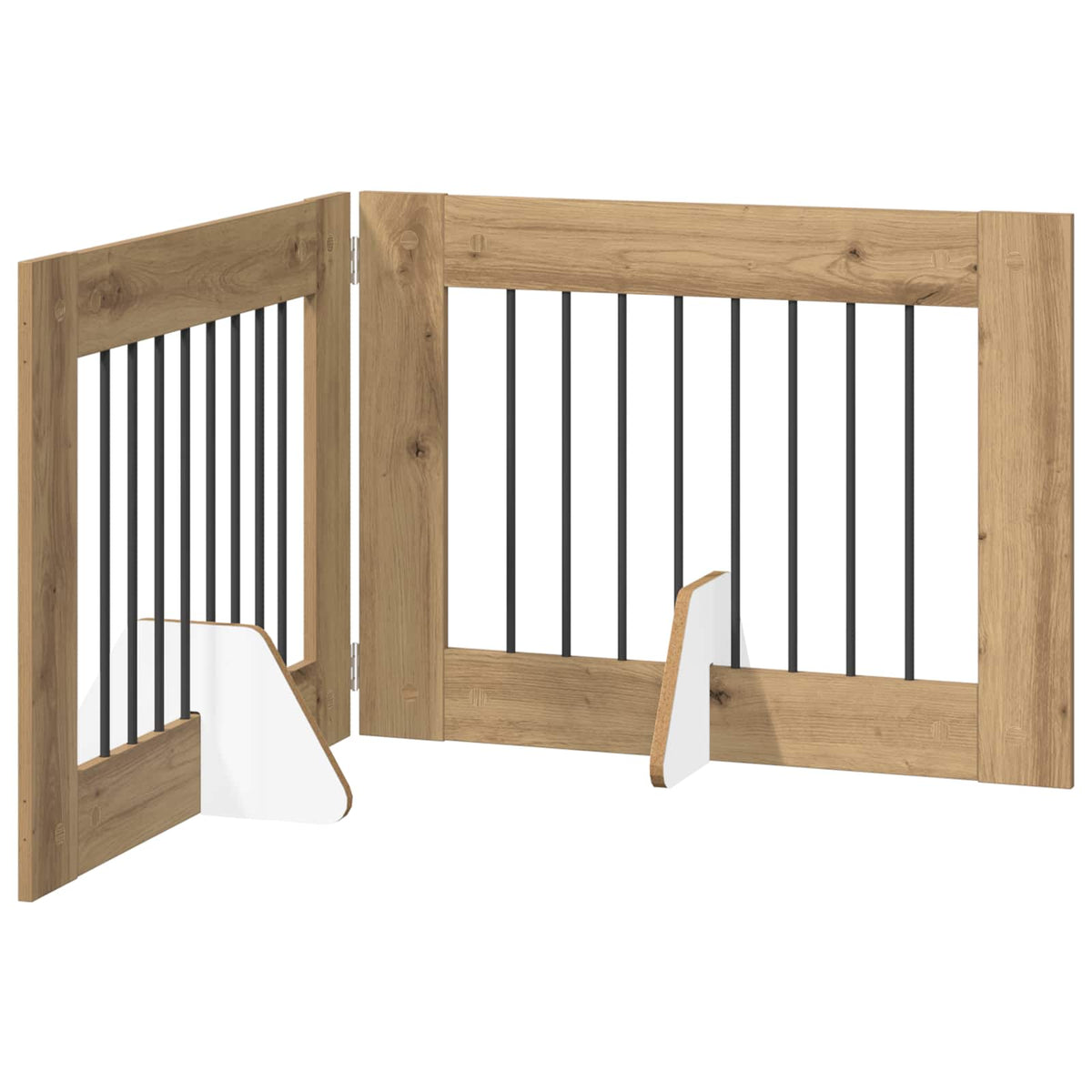 Cancello per cani pieghevole con supporti 2 pz 160,5 cm