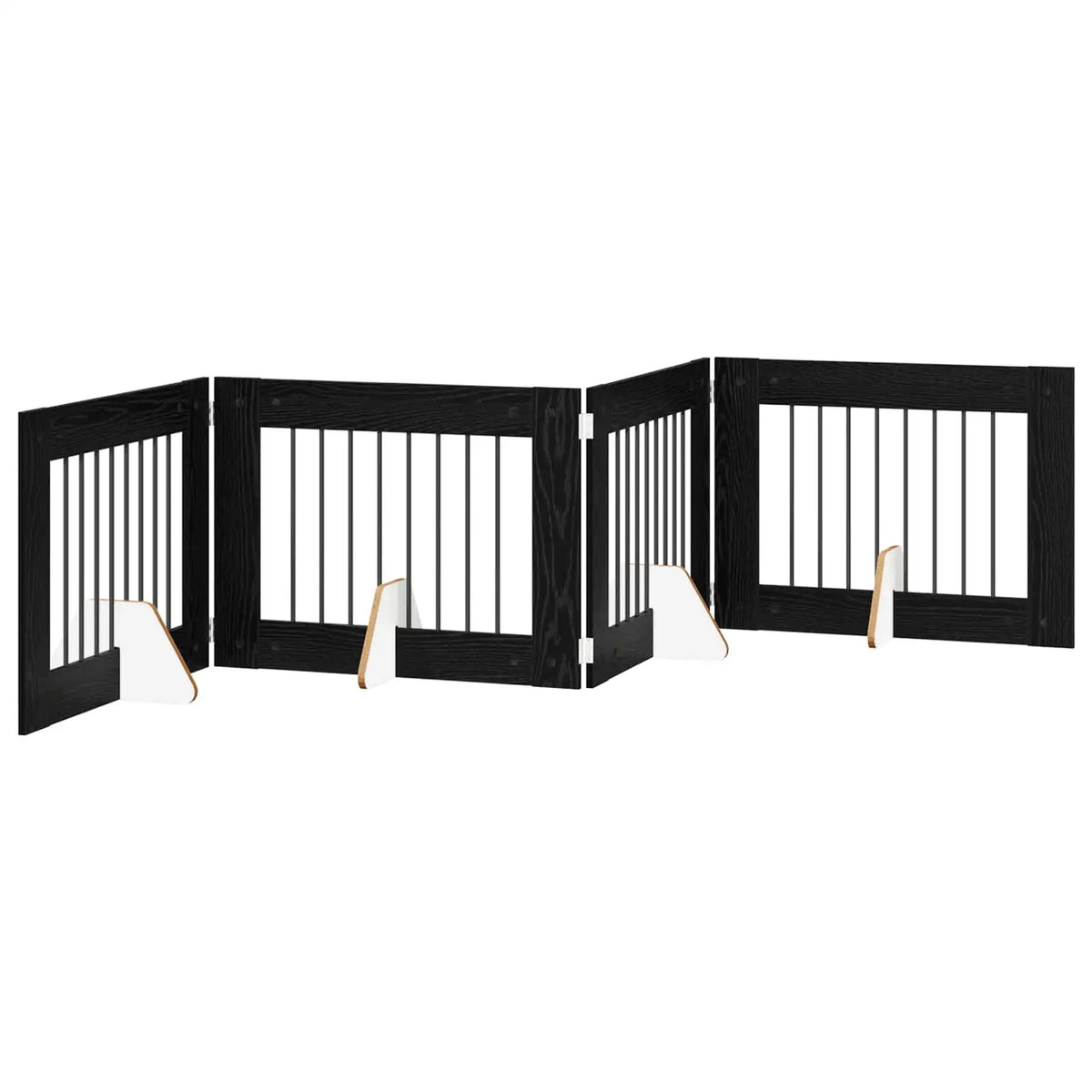 Cancello per cani pieghevole con supporti, 4 pz, 321x34x60 cm