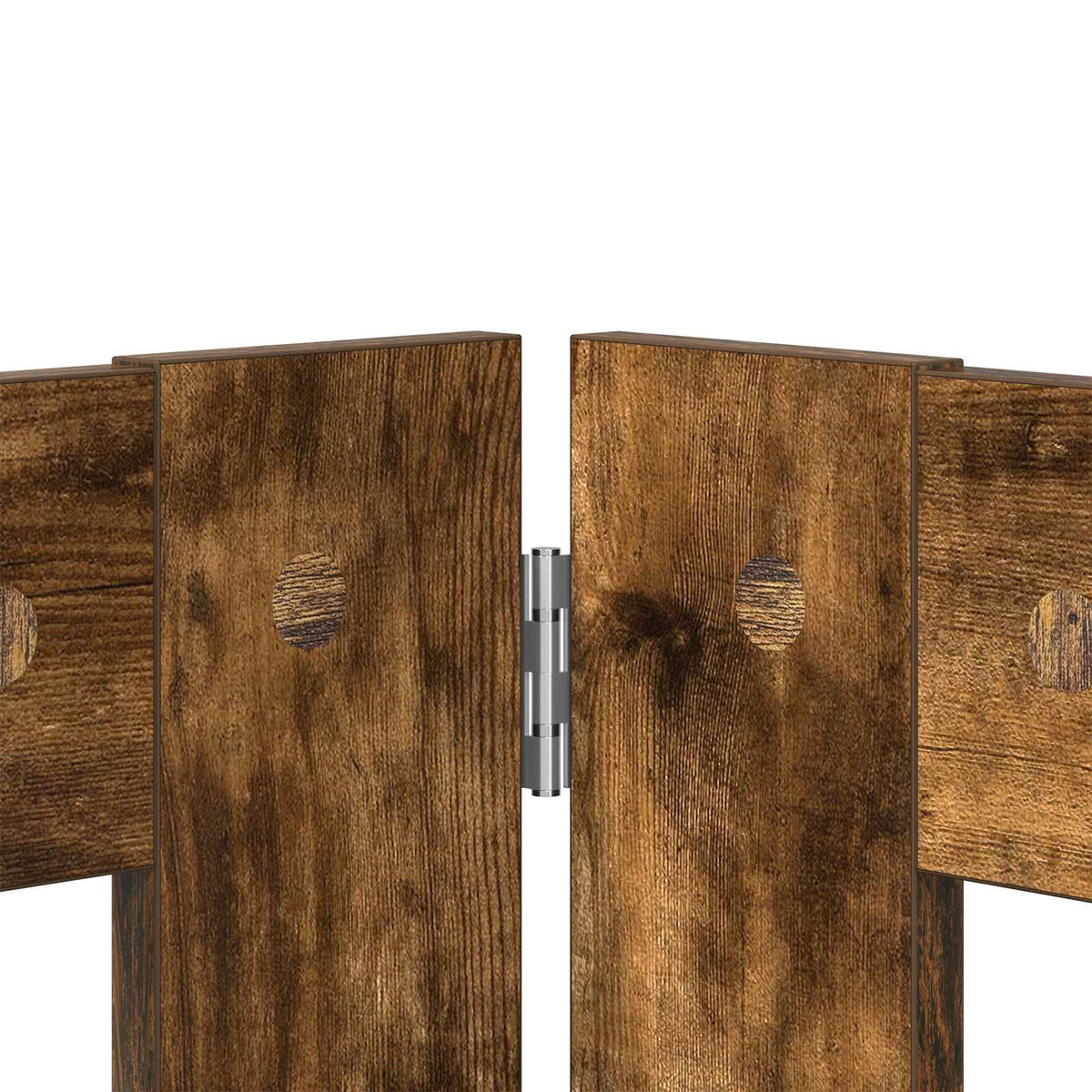 Cancello per cani pieghevole con supporti 4 pz Rovere Fumo