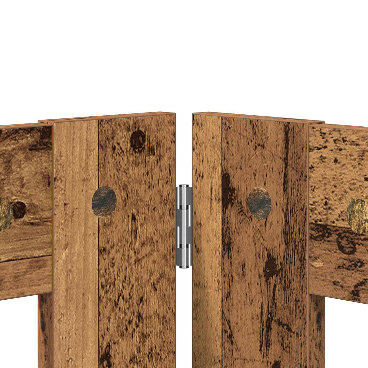 Cancello per cani pieghevole con supporti 4 pz Legno antico