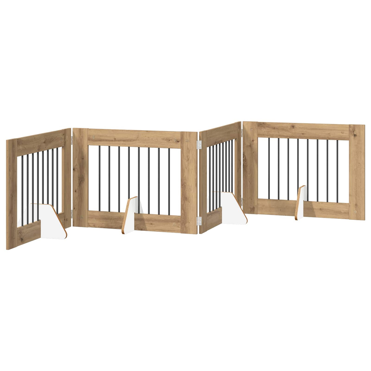 Cancello per cani pieghevole con supporti 4 pz 321 cm