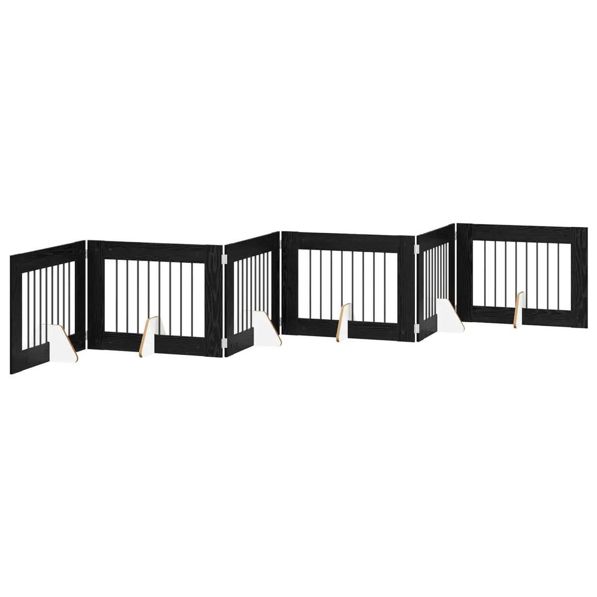 Cancello per cani pieghevole con supporti, 6 pz, 482x34x60 cm