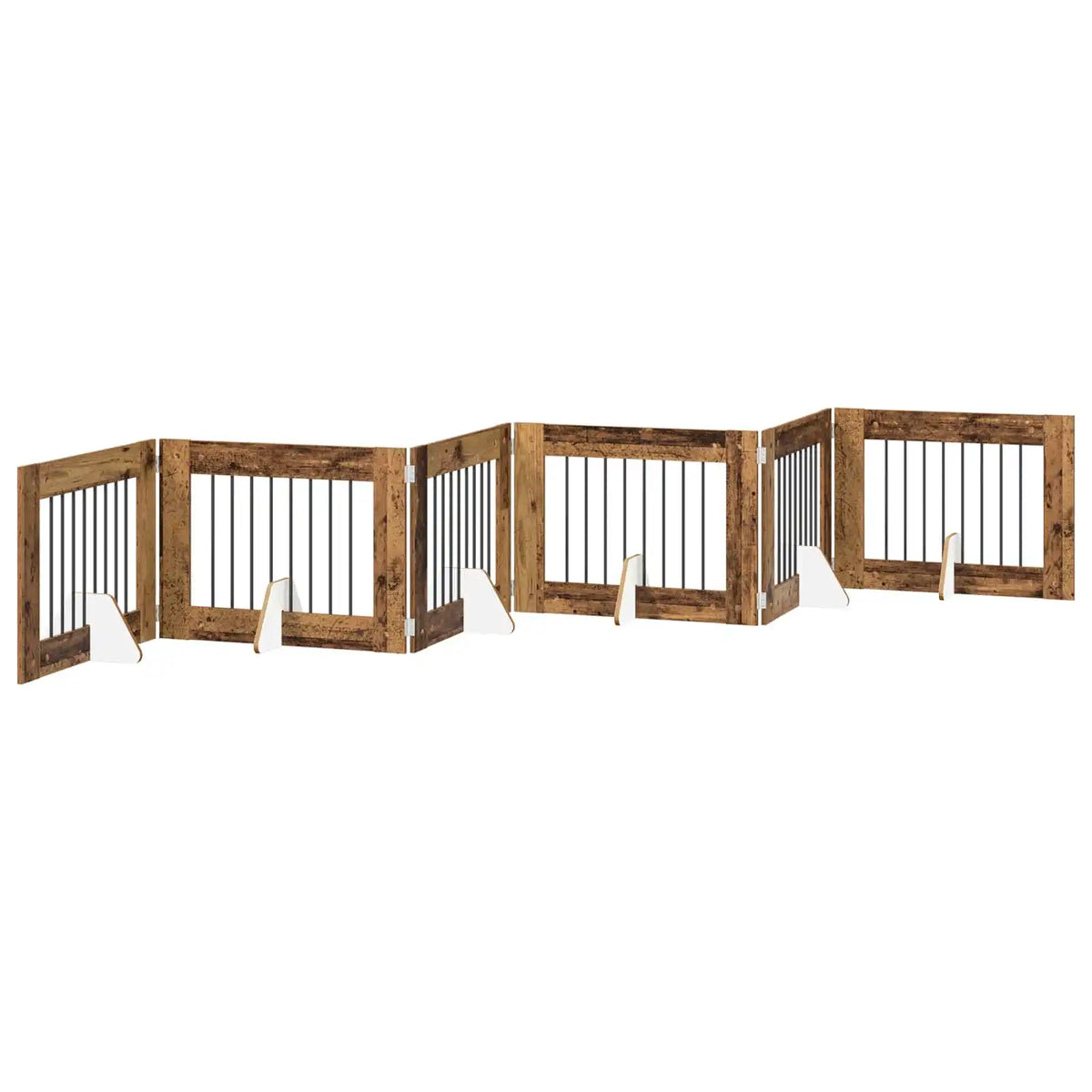 Cancello per cani pieghevole con supporti, 6 pz, 482x34x60 cm