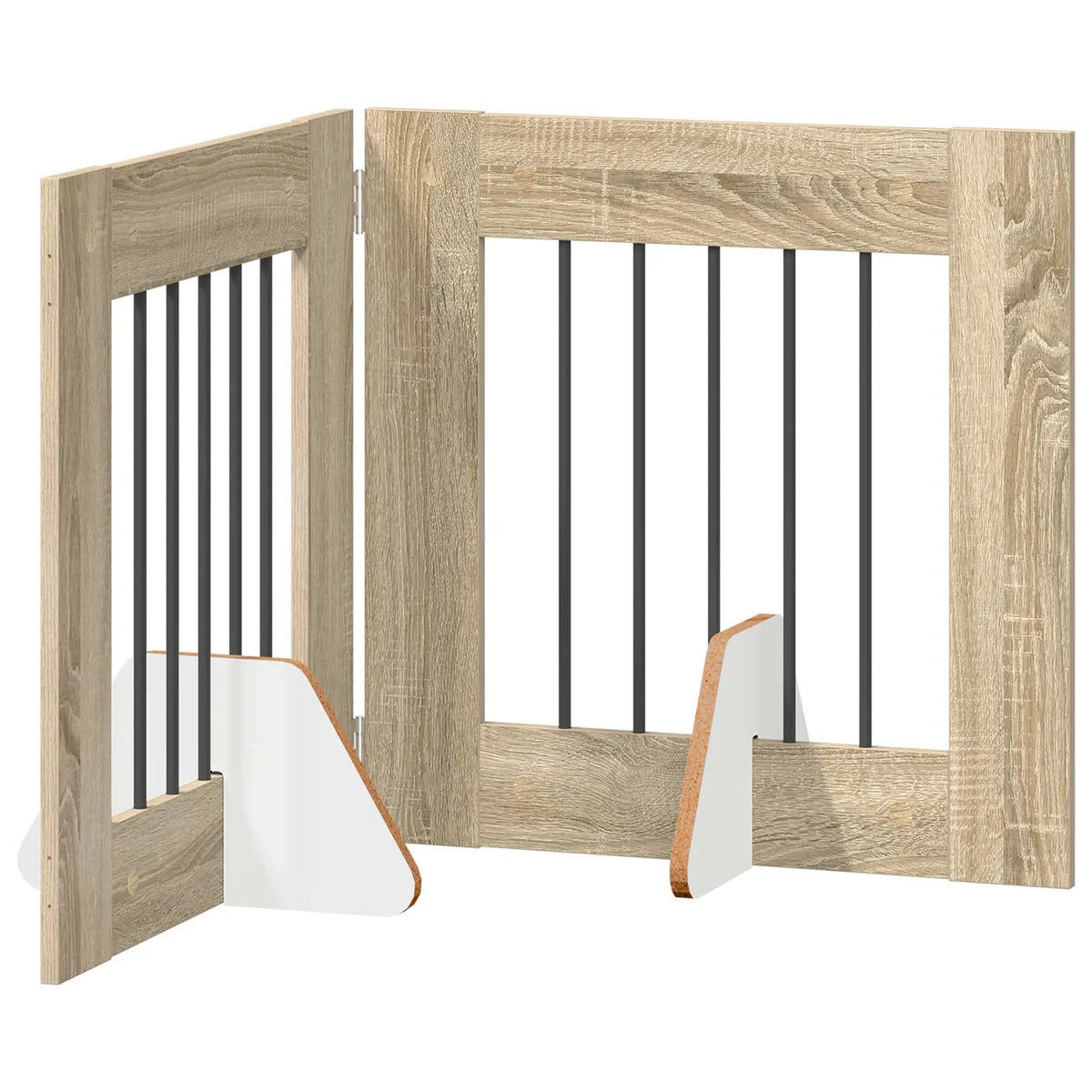 Cancello per cani pieghevole con supporti 120,5 cm, 2 pz