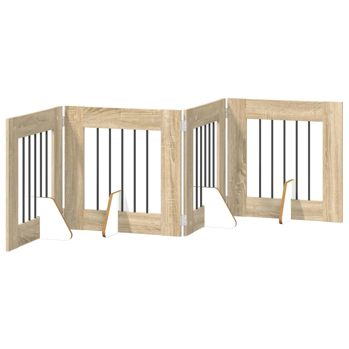 Cancello per cani pieghevole con supporti, 4 pz, 241x34x60 cm