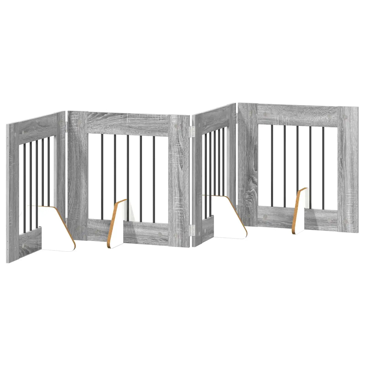Cancello per cani pieghevole con supporti, 4 pz, 241x34x60 cm