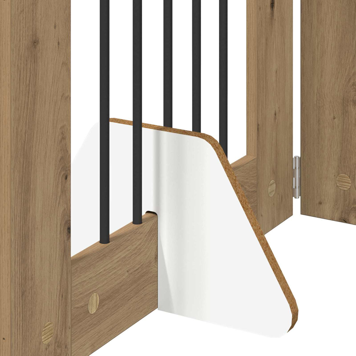 Cancello per cani pieghevole con supporti 4 pz 241 cm