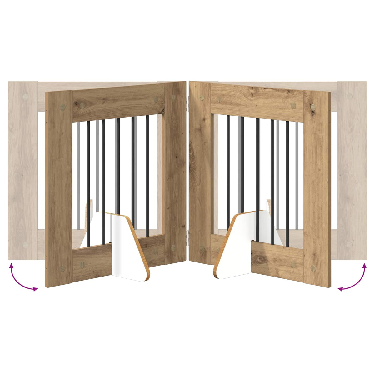Cancello per cani pieghevole con supporti 4 pz 241 cm