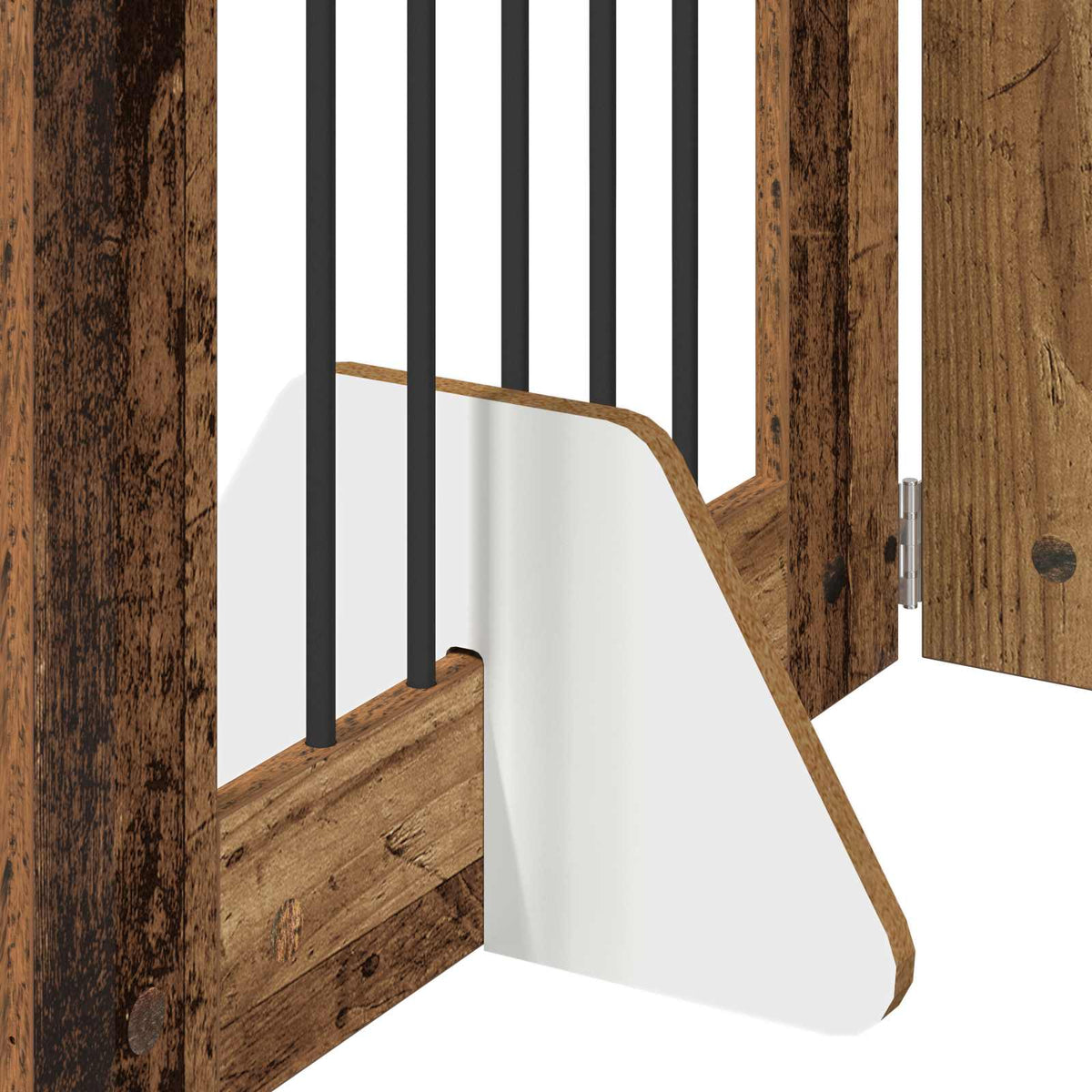 Cancello per cani pieghevole con supporti 6 pz Legno antico