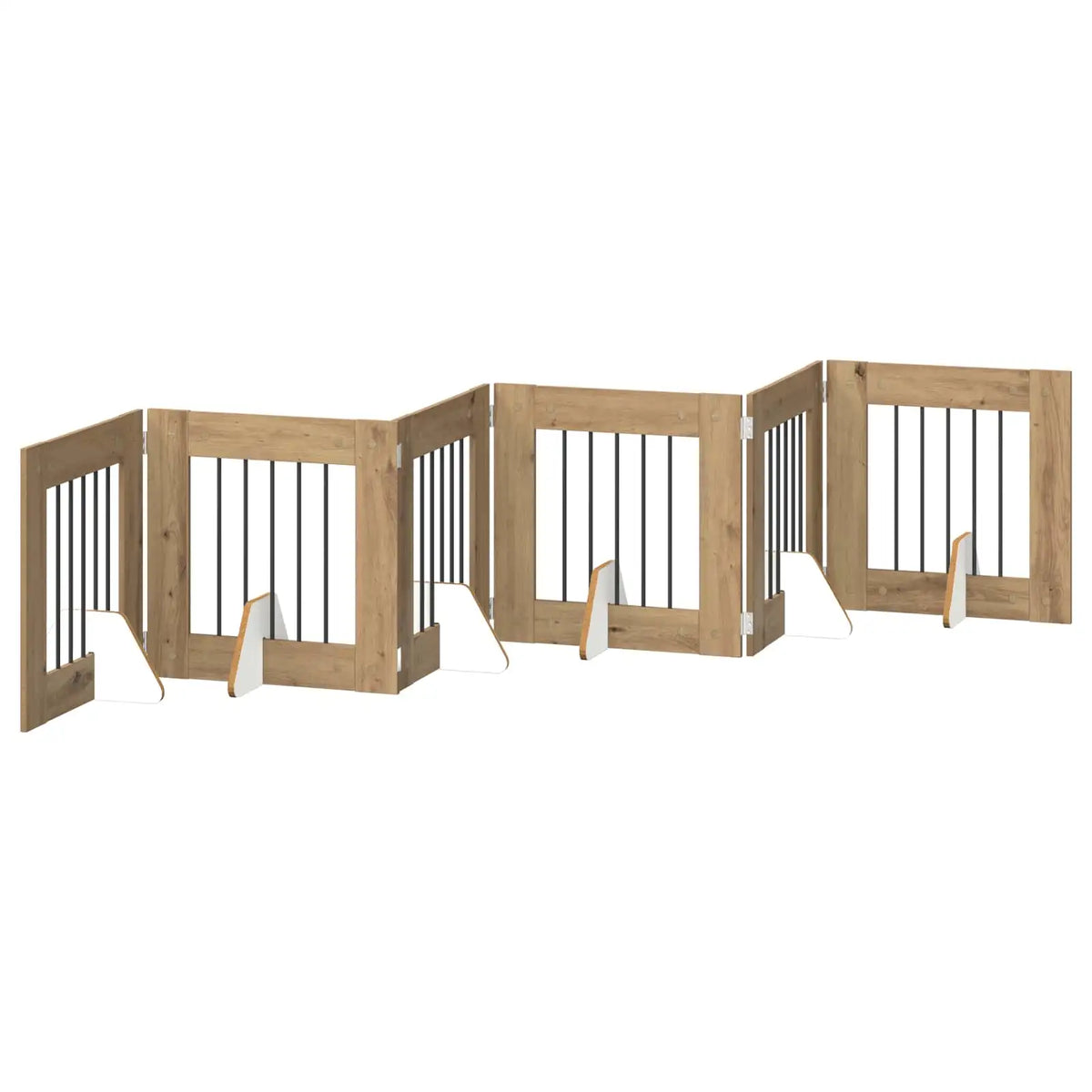 Cancello per cani pieghevole con supporti 6 pz, 362 cm