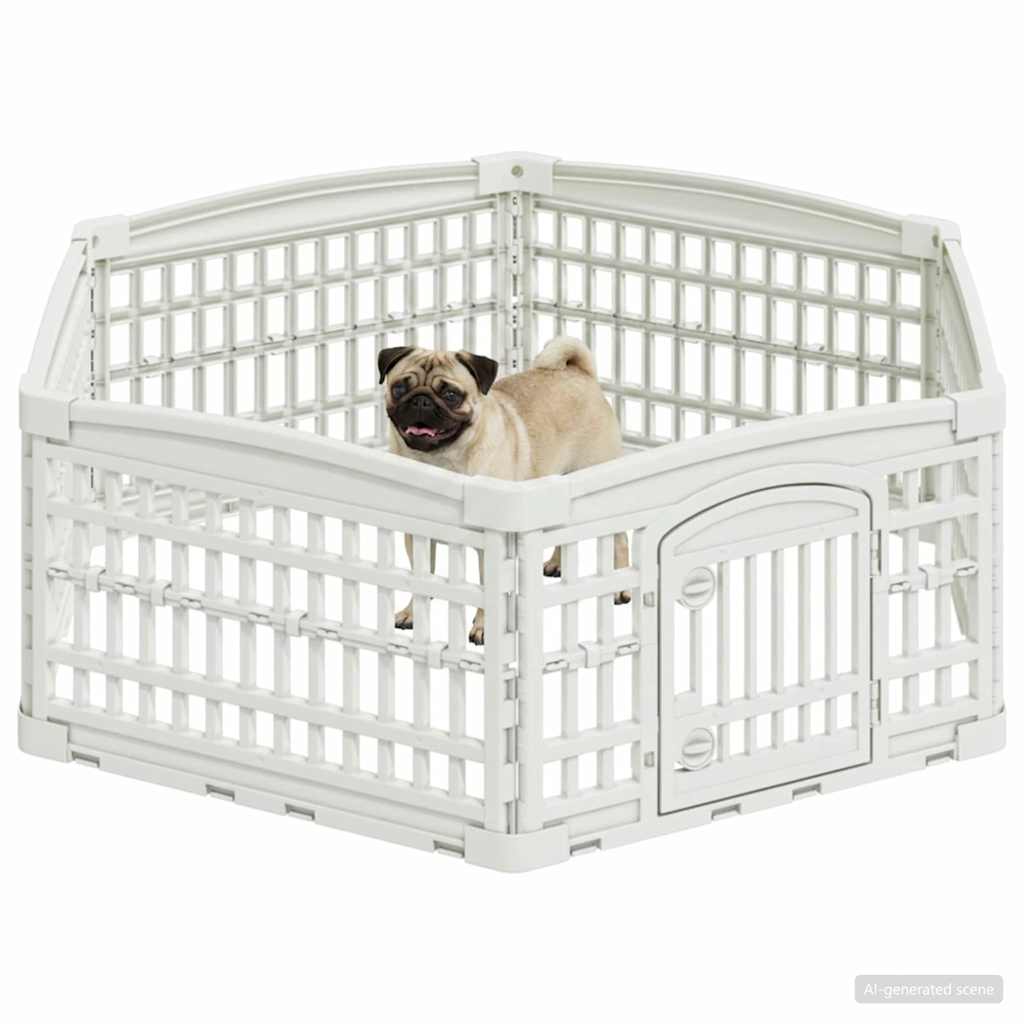 Panchetto per Cani a 6 Pannelli 122 x 106,5 x 40 cm Plastica