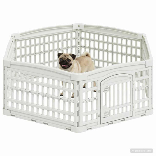 Panchetto per Cani a 6 Pannelli 122 x 106,5 x 40 cm Plastica