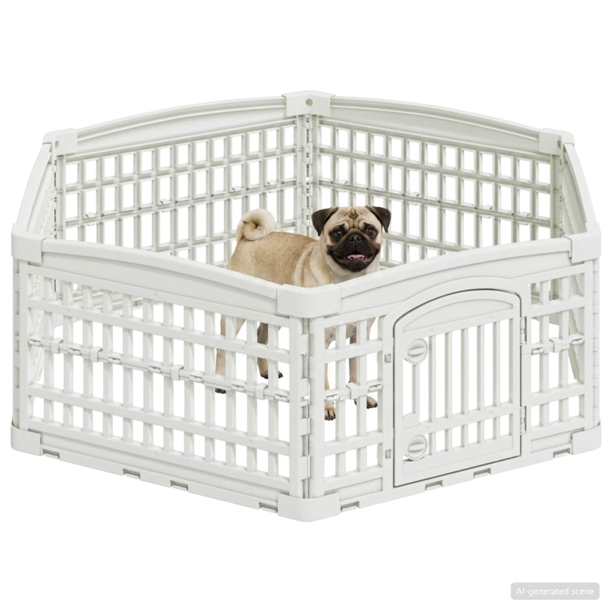 Panchetto per Cani a 6 Pannelli 122 x 106,5 x 40 cm Plastica