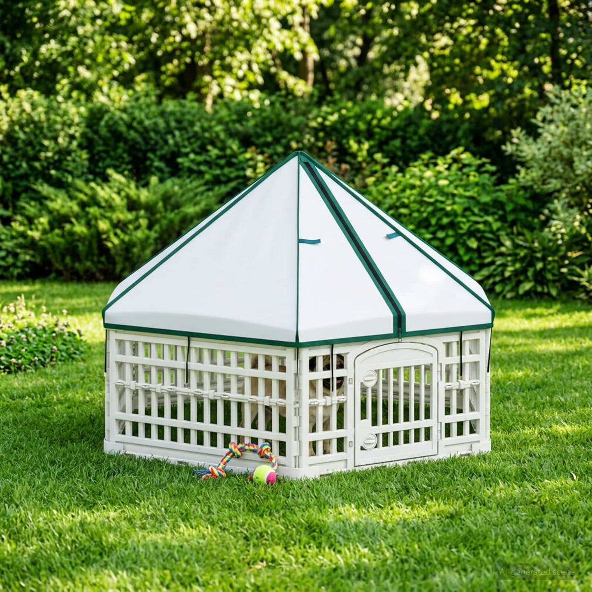 Panchetto per Cani a 6 Pannelli 122 x 106,5 x 82 cm Plastica