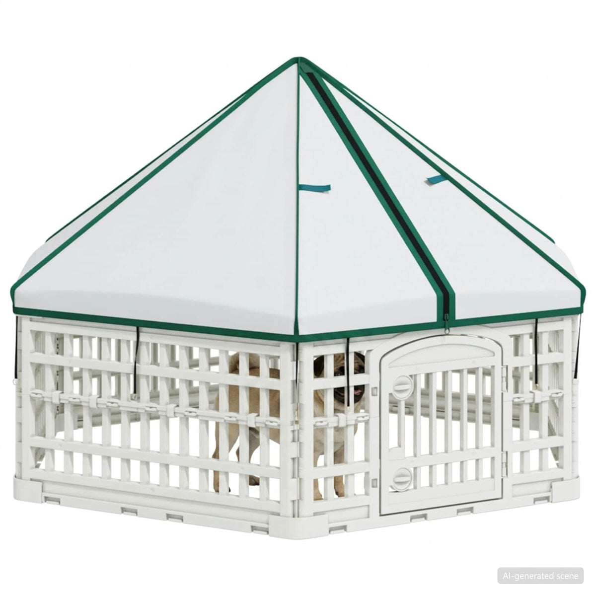 Panchetto per Cani a 6 Pannelli 122 x 106,5 x 82 cm Plastica
