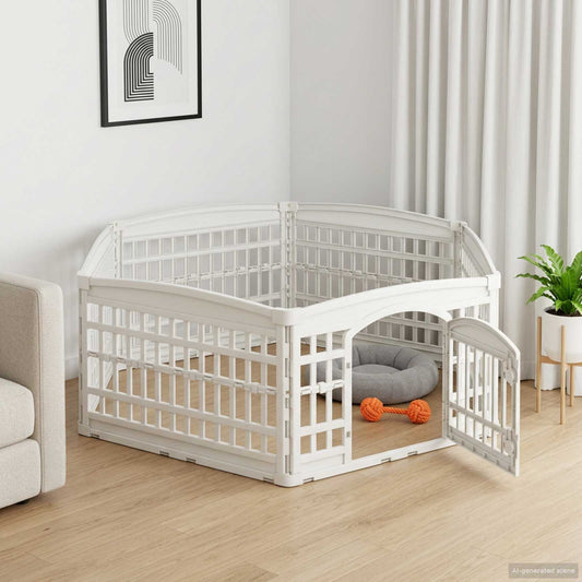 Panchetto per Cani a 6 Pannelli 177,5 x 154,5 x 58 cm Plastica