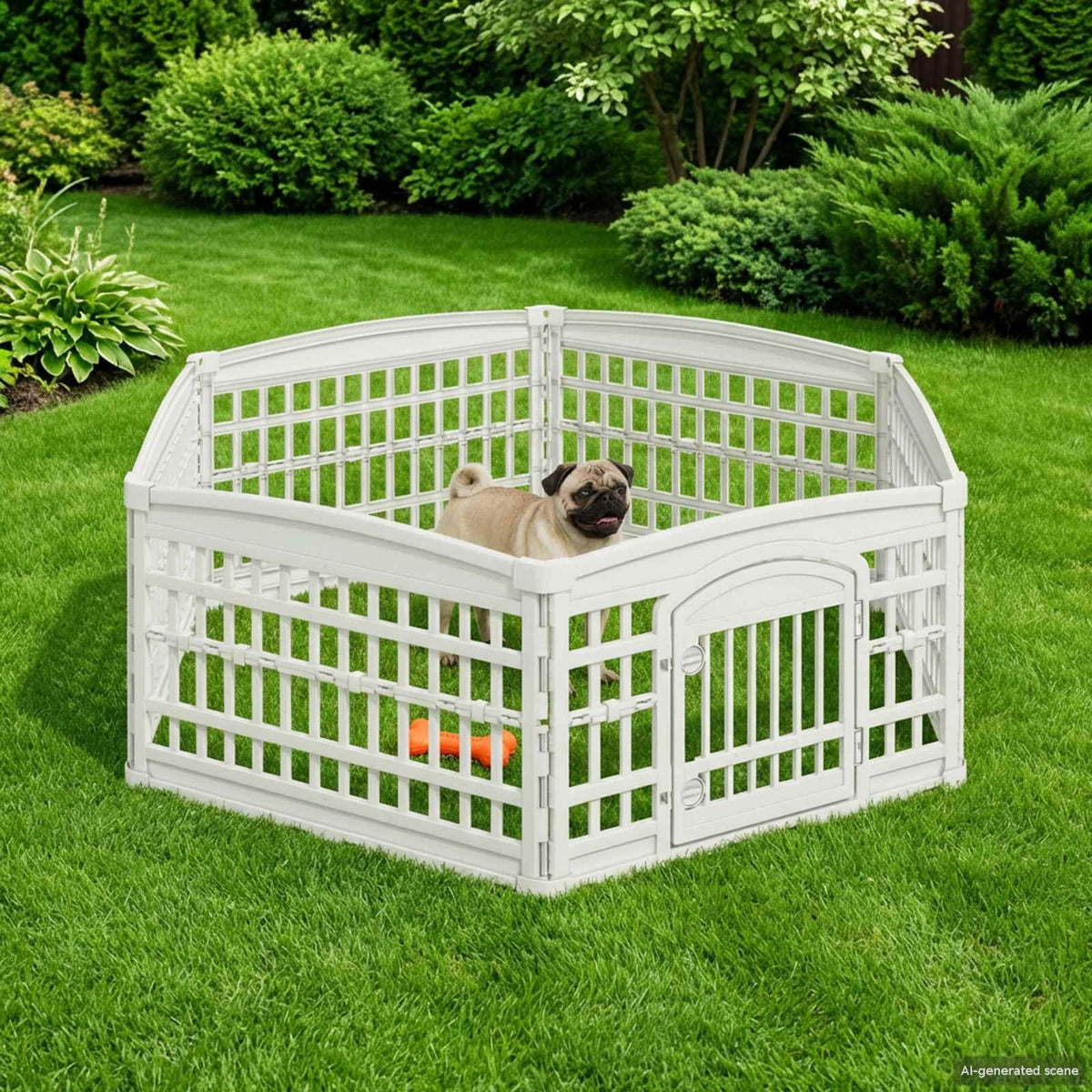 Panchetto per Cani a 6 Pannelli 177,5 x 154,5 x 58 cm Plastica
