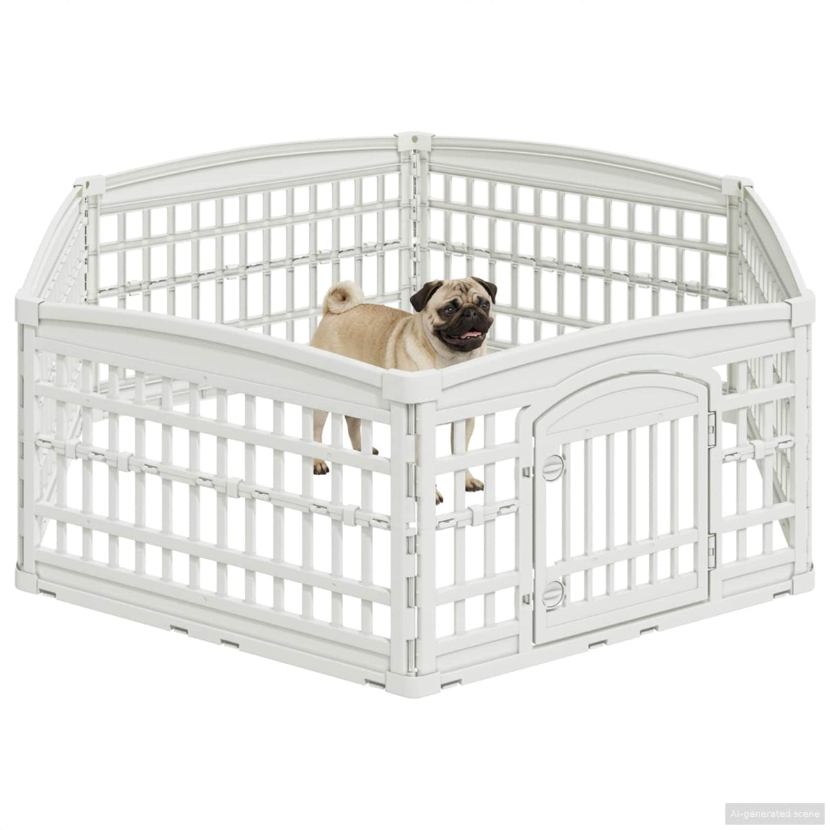 Panchetto per Cani a 6 Pannelli 177,5 x 154,5 x 58 cm Plastica