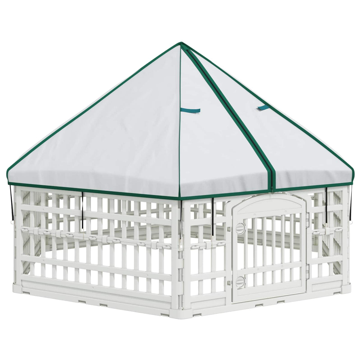 Panchetto per Cani a 6 Pannelli 177,5 x 154,5 x 112 cm Plastica