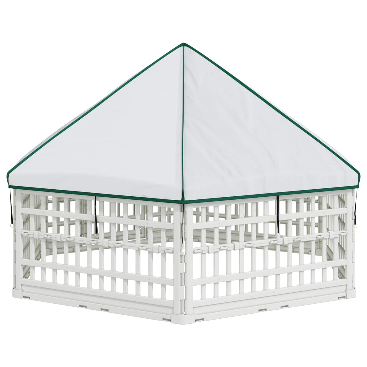 Panchetto per Cani a 6 Pannelli 177,5 x 154,5 x 112 cm Plastica