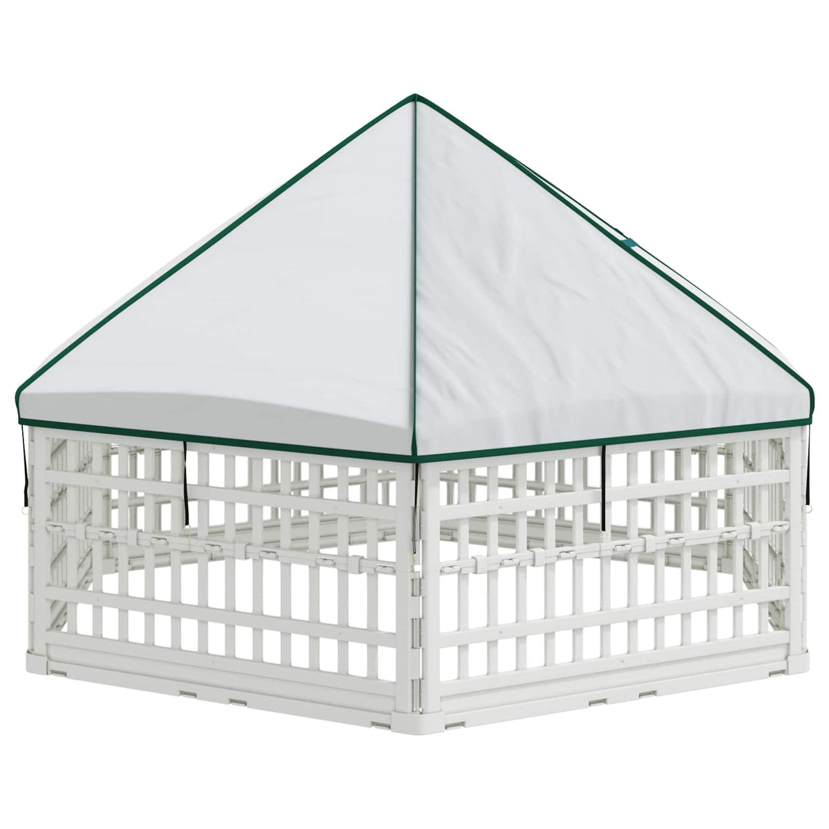 Panchetto per Cani a 6 Pannelli 177,5 x 154,5 x 112 cm Plastica