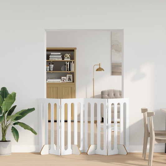 Recinto pieghevole per animali 4 pz Bianco 201 x 38 x 90 cm
