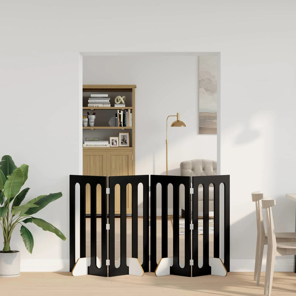 Recinto pieghevole per animali 4 pz 201x38x90 cm bianco lucido