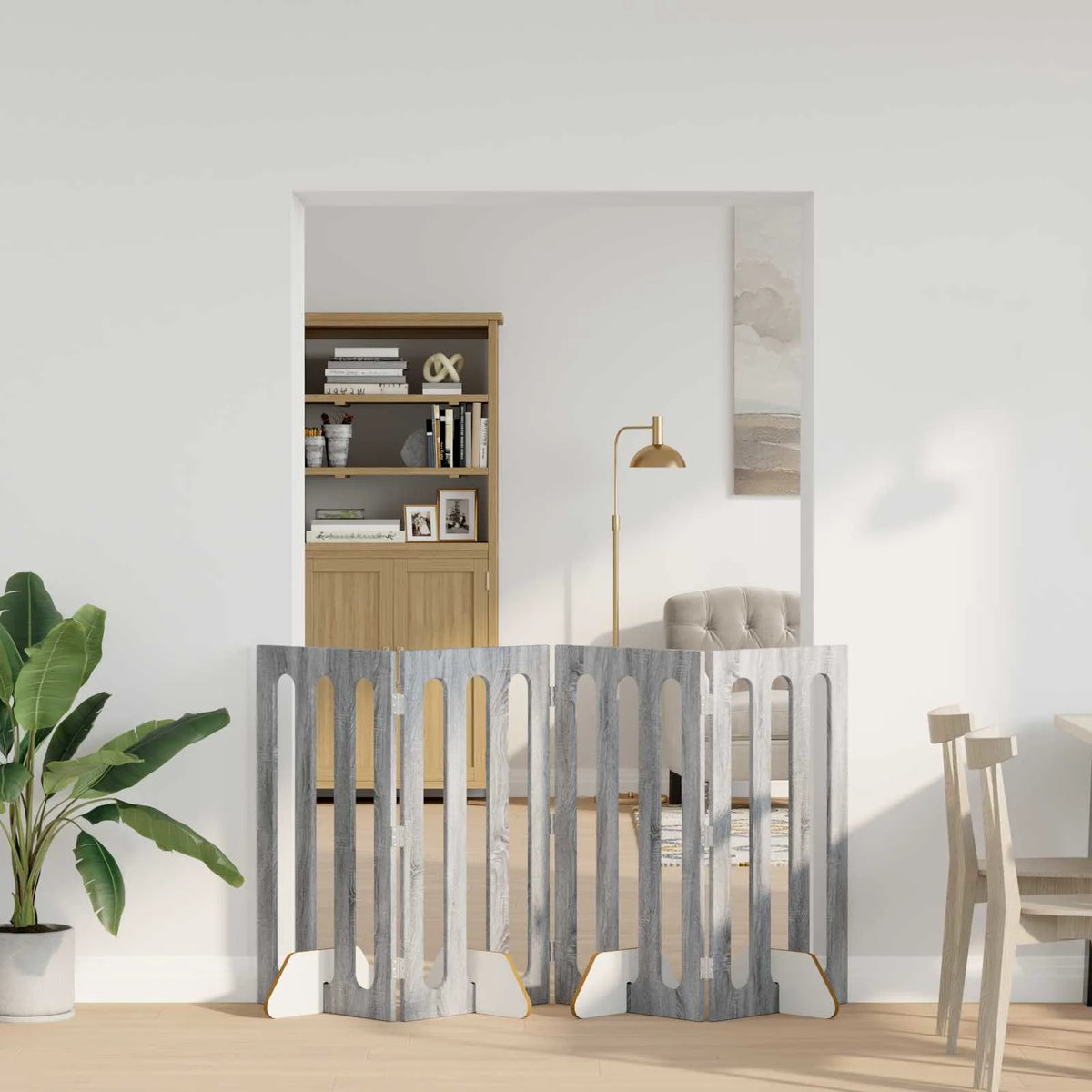 Recinto pieghevole per animali 4 pz 201x38x90 cm bianco lucido