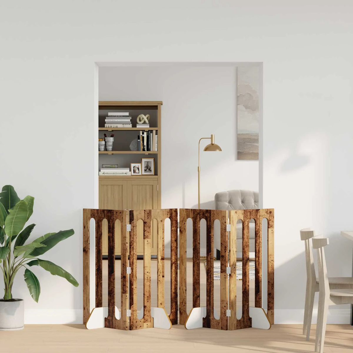 Recinto pieghevole per animali 4 pz 201x38x90 cm bianco lucido