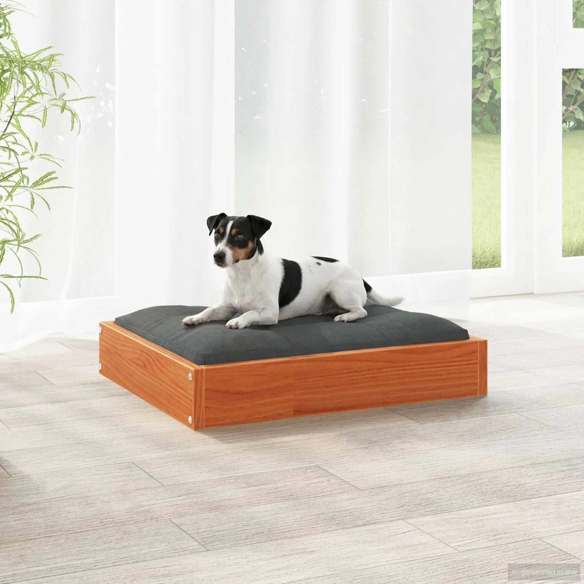 Cuccia per cani in legno massello di pino 51,5x44x9 cm