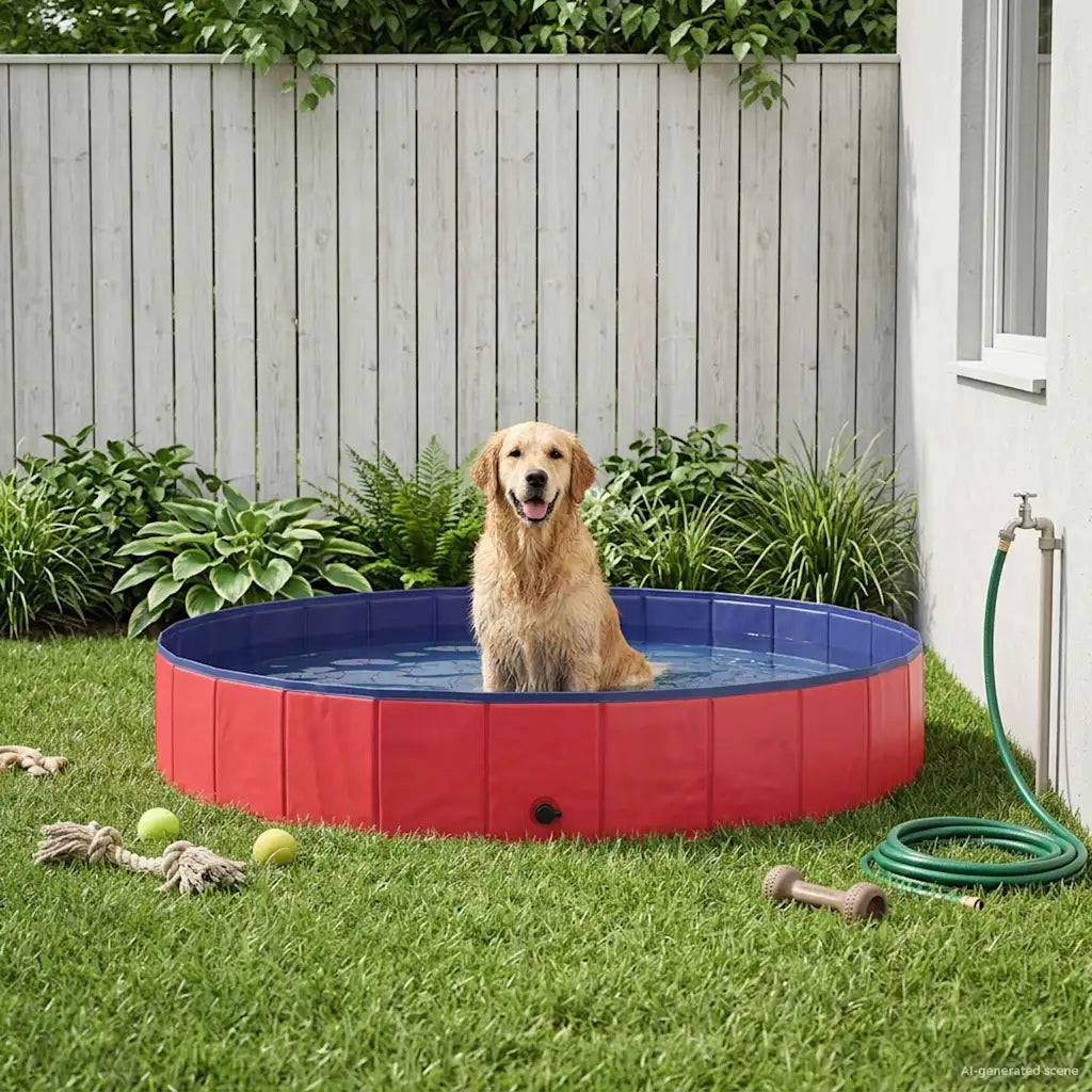 Piscina per cani pieghevole 200x30 cm in PVC