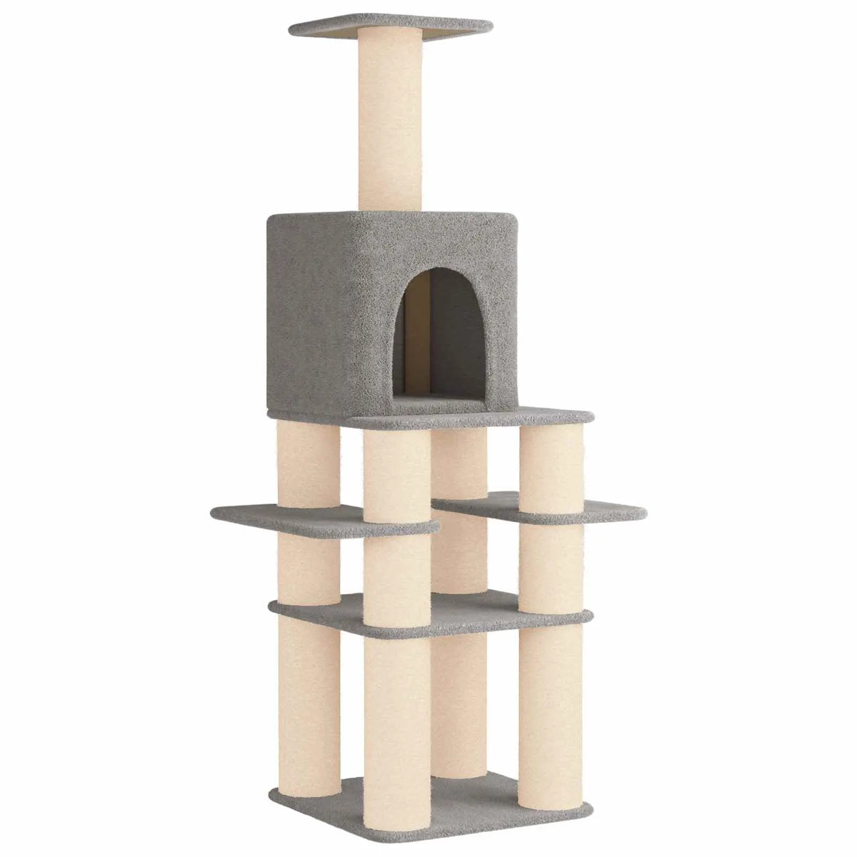 Albero per gatti con pali in sisal 81,5 x 56 x 180 cm