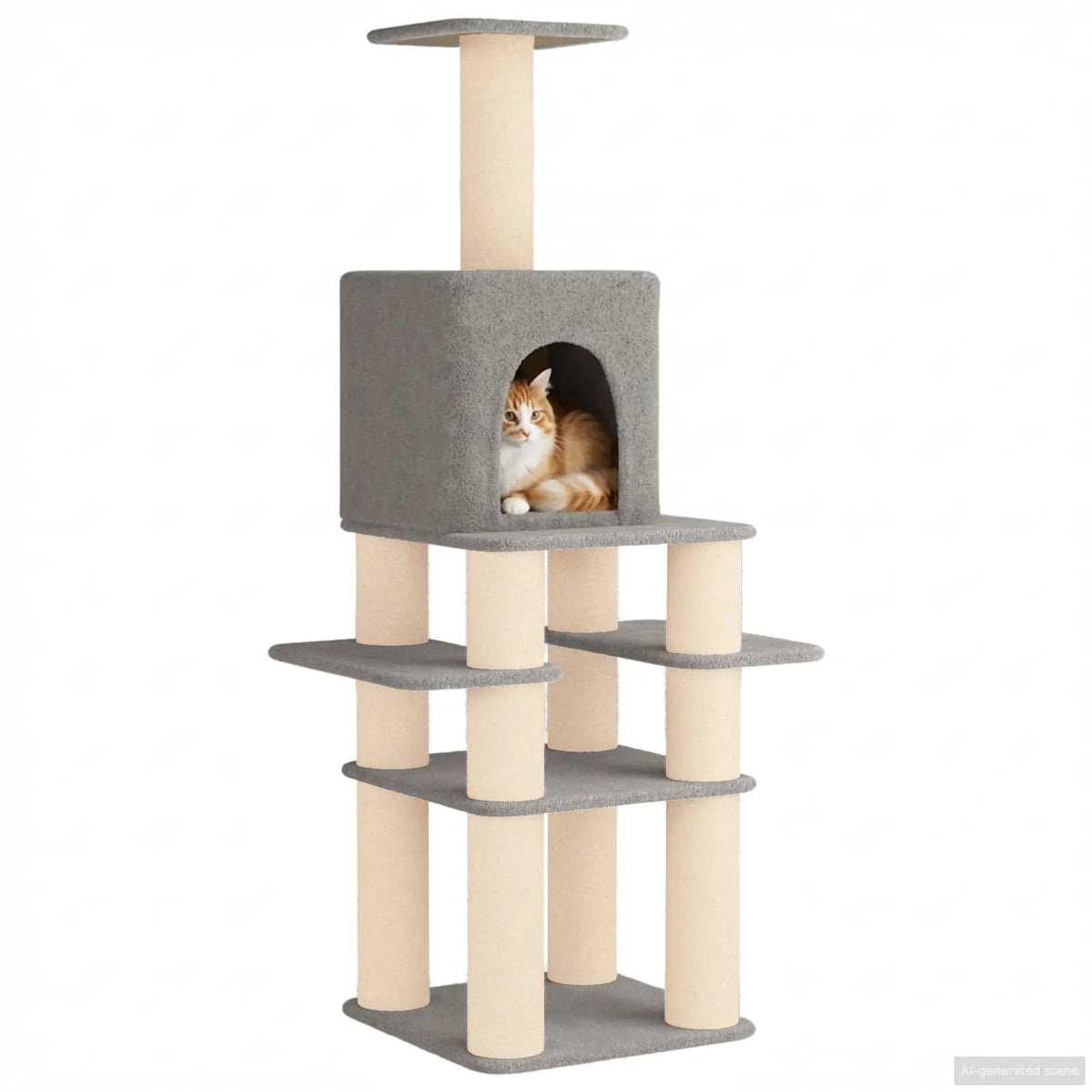 Albero per gatti con pali in sisal 81,5 x 56 x 180 cm