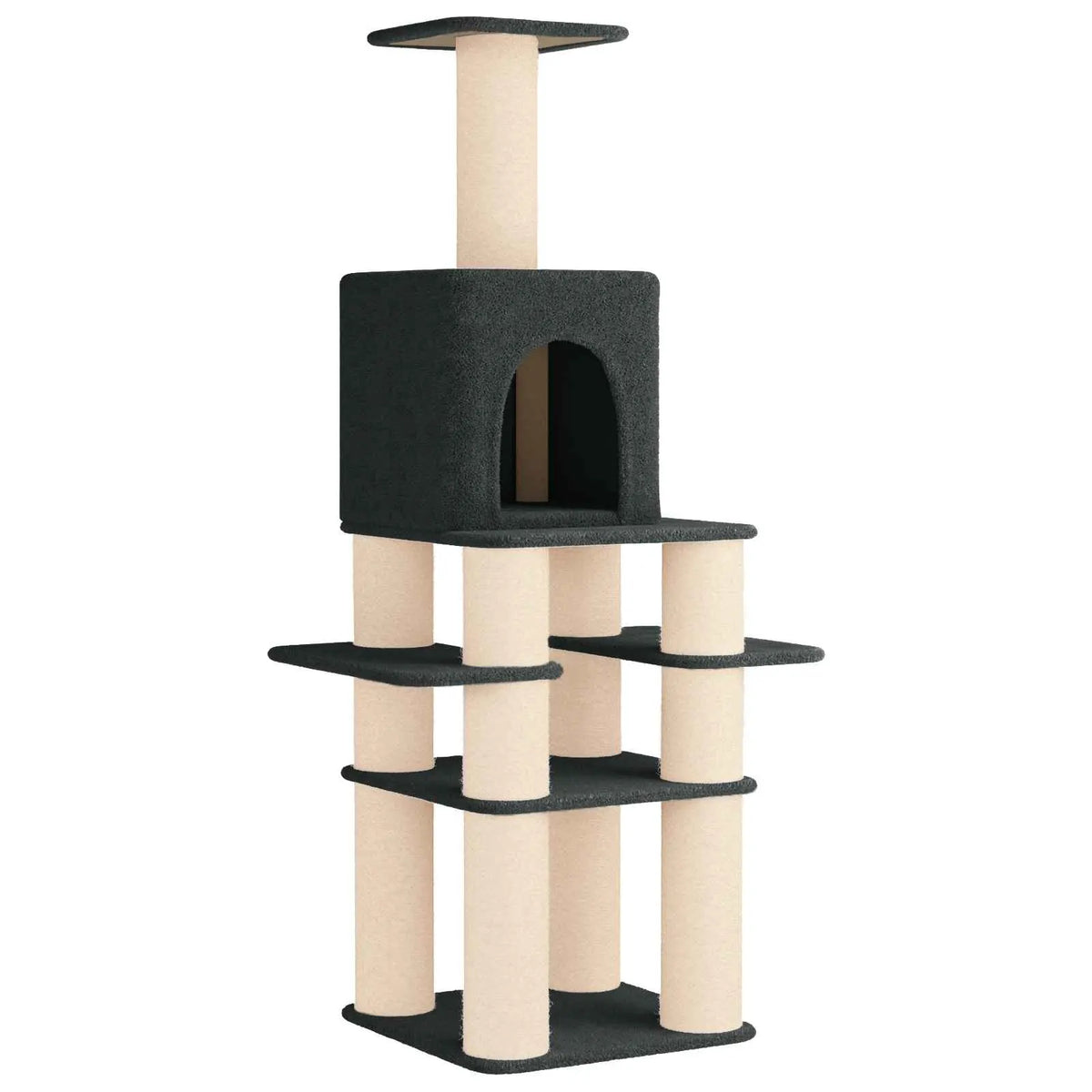 Albero per gatti con pali in sisal 81,5 x 56 x 180 cm
