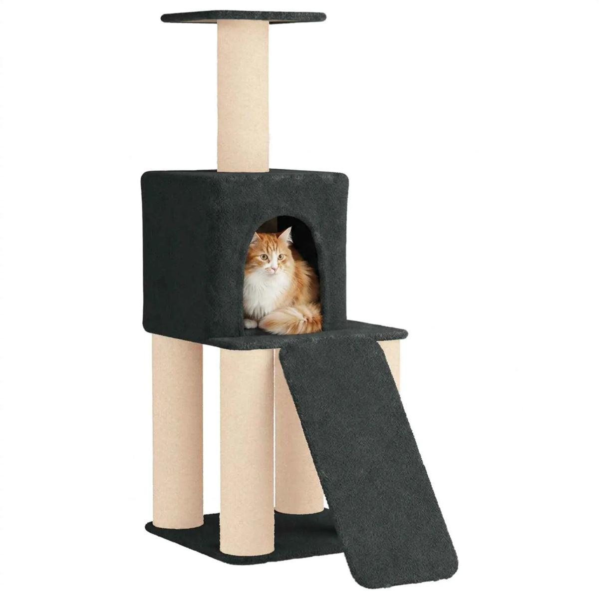 Albero per gatti con pali in sisal 56x95x146 cm