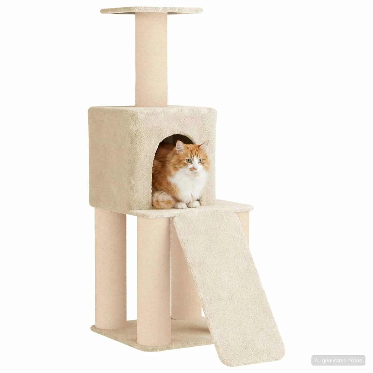 Albero per gatti con pali in sisal 56x95x146 cm