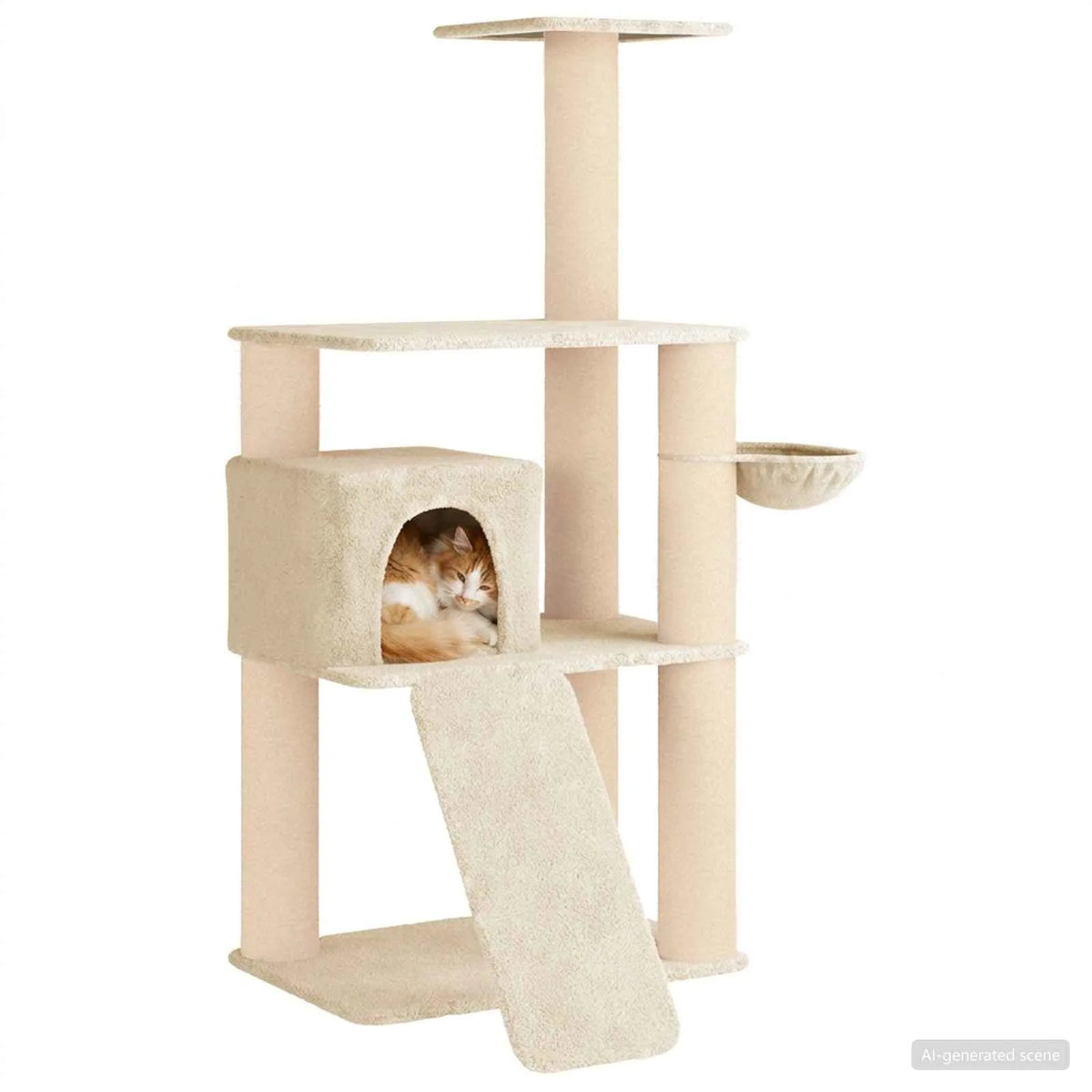 Albero per gatti con pali in sisal 102x95x173 cm